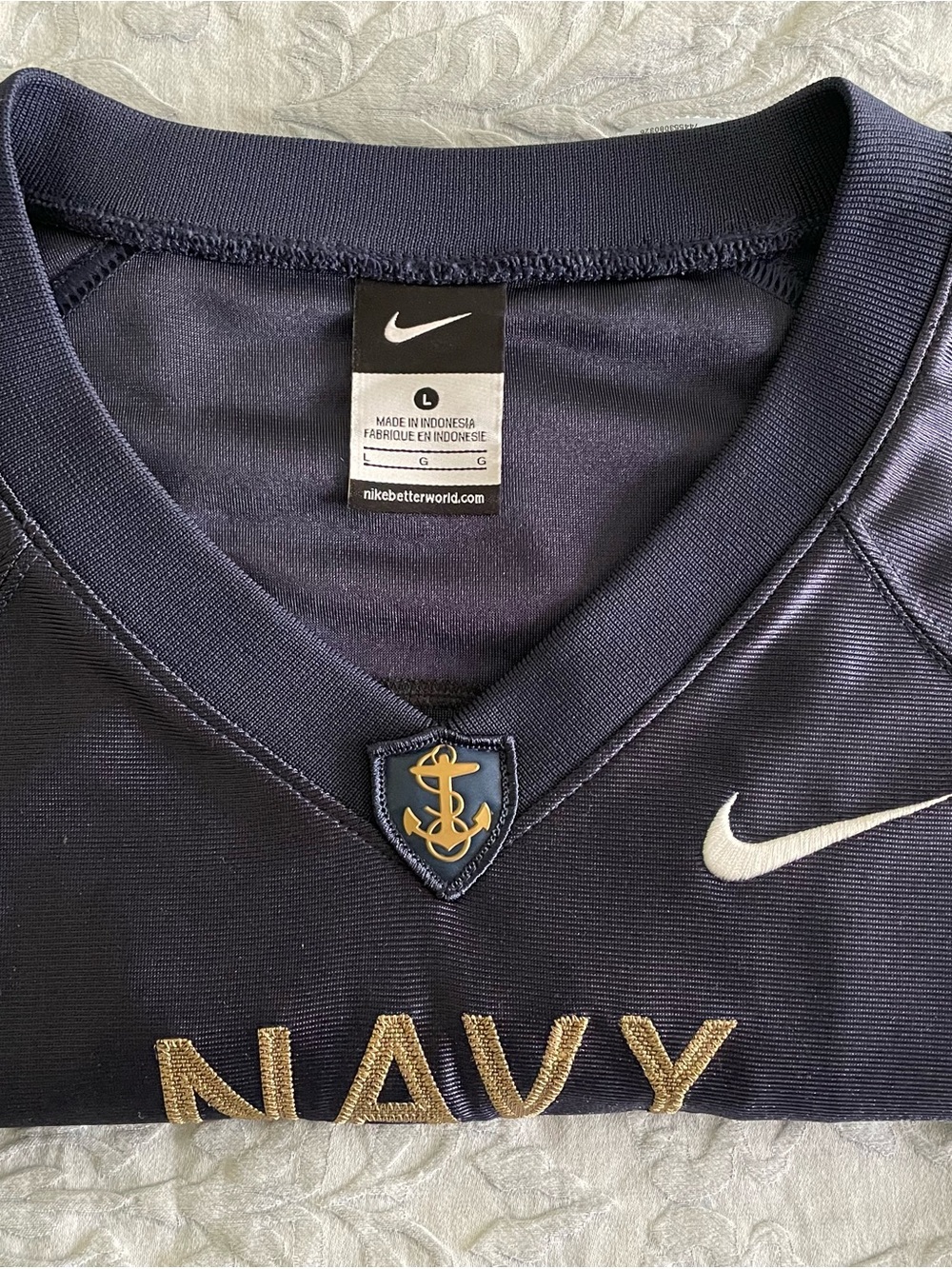 Nike Navy Midshipmen Football Jersey Men’s L #12 Pro Combat Stitched NCAA - Picture 4 of 11